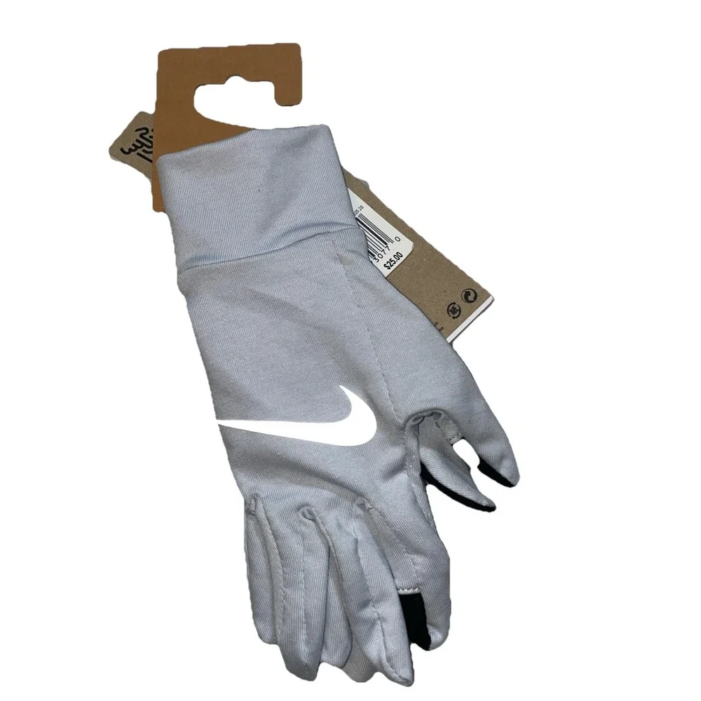 NWT Nike Dri-FIT Fleece Gloves Women's Running Touchscreen Compatible Gray XS/S